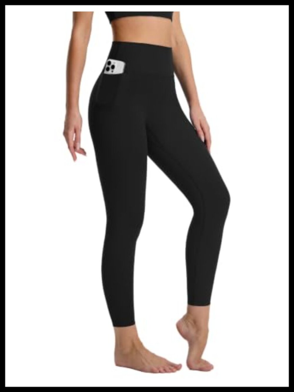 High Waisted Yoga Leggings with Pockets 25" Inseam, 74% Polyamide 26% Lycra